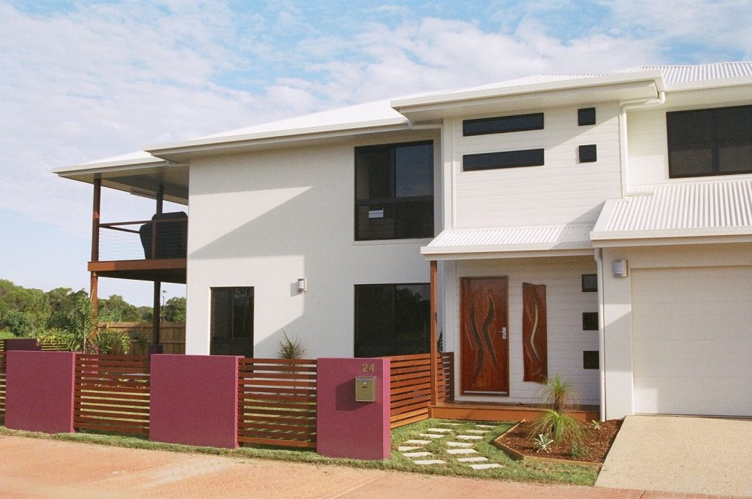 Modern White House with Red Fences — Architectural design in Andergrove, QLD